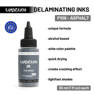 Encre délaminante à l'alcool P-109 'Asphalt'