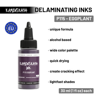 Encre délaminante à l'alcool P-115 'Aubergine'