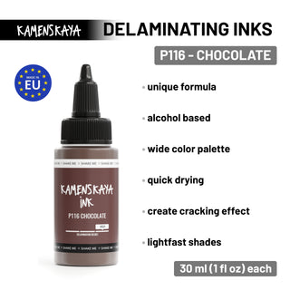 Encre délaminante à l'alcool P-116 'Chocolat'