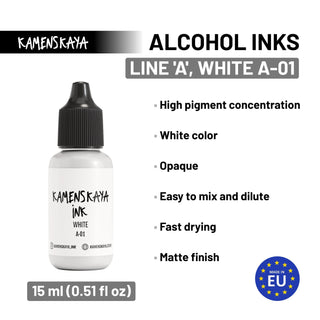Alcohol Ink A - 01 'White' - Alcohol Ink, 'A' Line - KAMENSKAYA