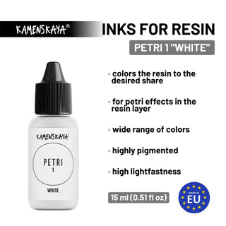 Alcohol Ink for Resin - Petri 1 "White" - Alcohol Inks for Petri Art - KAMENSKAYA