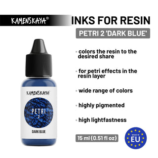 Alcohol Ink for Resin - Petri 2 'Dark blue' - Alcohol Inks for Petri Art - KAMENSKAYA