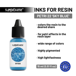 Alcohol Ink for Resin - Petri 22 'Sky blue' - Alcohol Inks for Petri Art - KAMENSKAYA