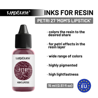 Alcohol Ink for Resin - Petri 27 'Mom's lipstick' - Alcohol Inks for Petri Art - KAMENSKAYA