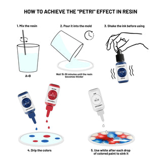 Alcohol Ink for Resin - Petri 30 'Silver' - Alcohol Inks for Petri Art - KAMENSKAYA