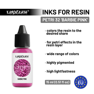 Alcohol Ink for Resin - Petri 32 'Barbie pink' - Alcohol Inks for Petri Art - KAMENSKAYA