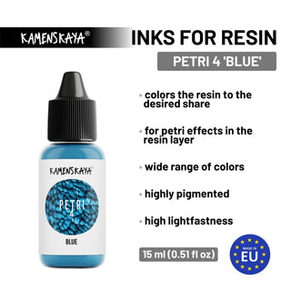 Alcohol Ink for Resin - Petri 4 'Blue' - Alcohol Inks for Petri Art - KAMENSKAYA