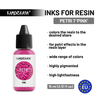 Alcohol Ink for Resin - Petri 7 'Pink' - Alcohol Inks for Petri Art - KAMENSKAYA