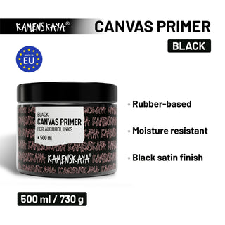 Black canvas primer - Materials for Ink Art - KAMENSKAYA