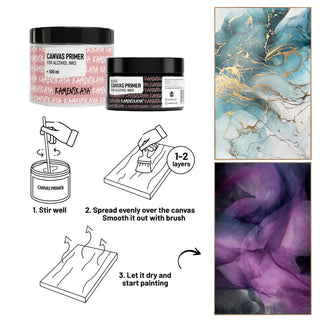 Black canvas primer - Materials for Ink Art - KAMENSKAYA