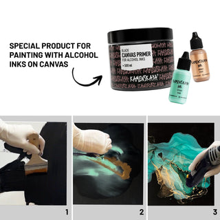 Black canvas primer - Materials for Ink Art - KAMENSKAYA