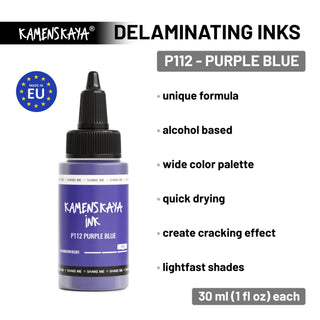 Delaminating Alcohol Ink P - 112 'Purple blue' - Alcohol Ink, Delaminating Collection - KAMENSKAYA
