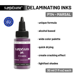 Delaminating Alcohol Ink P - 114 'Marsal' - Alcohol Ink, Delaminating Collection - KAMENSKAYA