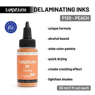 Delaminating Alcohol Ink P - 120 'Peach' - Alcohol Ink, Delaminating Collection - KAMENSKAYA