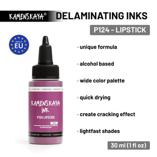 Delaminating Alcohol Ink P - 124 'Lipstick' - Alcohol Ink, Delaminating Collection - KAMENSKAYA