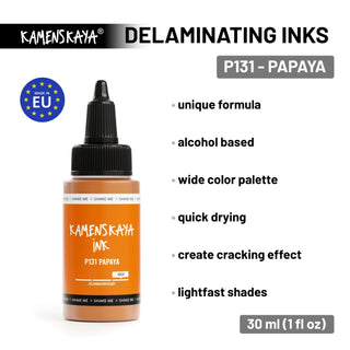 Delaminating Alcohol Ink P - 131 'Papaya' - Alcohol Ink, Delaminating Collection - KAMENSKAYA