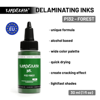 Delaminating Alcohol Ink P - 132 'Forest' - Alcohol Ink, Delaminating Collection - KAMENSKAYA