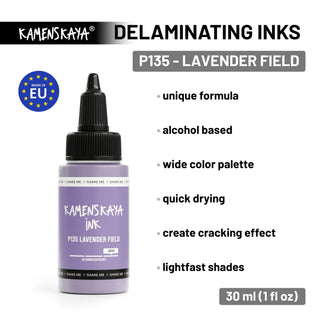 Delaminating Alcohol Ink P - 135 'Lavender field' - Alcohol Ink, Delaminating Collection - KAMENSKAYA