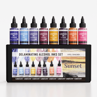 Delaminating Alcohol Inks Set 'Sunset' - Alcohol Ink, Delaminating Collection - KAMENSKAYA
