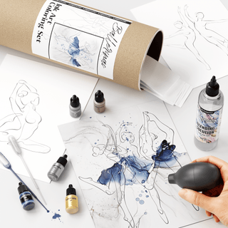 Ink Art Coloring Set 'Ballerinas' - Alcohol Ink Set - KAMENSKAYA