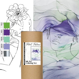 Ink Art Coloring Set 'Forest Fairies' - Alcohol Ink Set - KAMENSKAYA