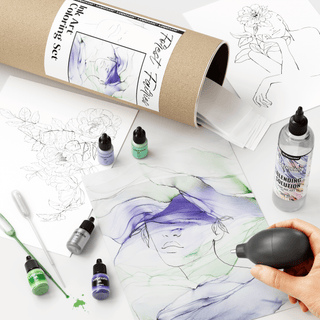 Ink Art Coloring Set 'Forest Fairies' - Alcohol Ink Set - KAMENSKAYA