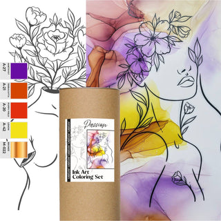 Ink Art Coloring Set 'Passion' - Alcohol Ink Set - KAMENSKAYA