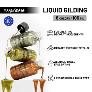 Liquid gilding 'Bright gold' (100 ml) - Liquid Leaf Paint - KAMENSKAYA