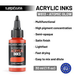Neon acrylic ink W813 "Atomic glow" - Acrylic Ink - KAMENSKAYA