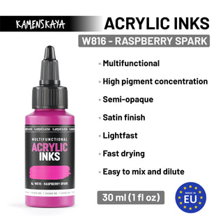 Neon acrylic ink W816 "Raspberry spark" - Acrylic Ink - KAMENSKAYA
