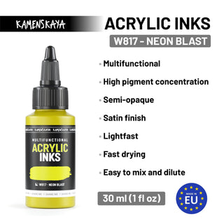 Neon acrylic ink W817 "Neon blast" - Acrylic Ink - KAMENSKAYA