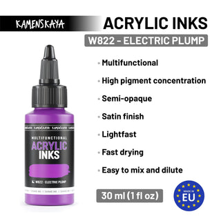 Neon acrylic ink W822 "Electric plump" - Acrylic Ink - KAMENSKAYA
