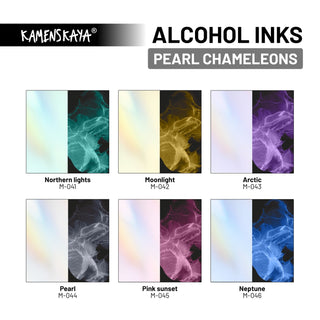Shimmering Alcohol Ink M - 045 'Pink sunset' - Alcohol Ink, Nacre - Chameleons Collection - KAMENSKAYA