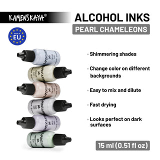 Shimmering Alcohol Ink M - 045 'Pink sunset' - Alcohol Ink, Nacre - Chameleons Collection - KAMENSKAYA