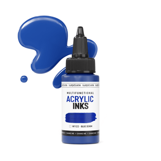 W1122 Blue denim - Acrylic Ink - KAMENSKAYA