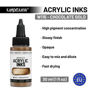 W115 Chocolate gold - Acrylic Ink - KAMENSKAYA