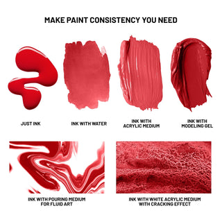 W1175 Red coral - Acrylic Ink - KAMENSKAYA