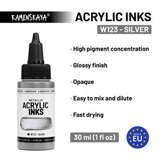 W123 Silver - Acrylic Ink - KAMENSKAYA