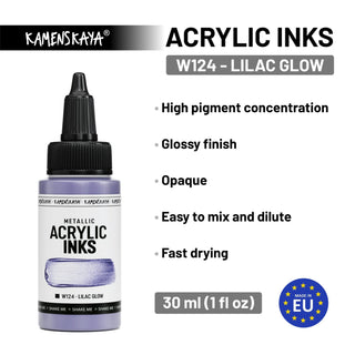 W124 Lilac glow - Acrylic Ink - KAMENSKAYA