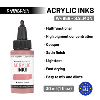 W4958 Salmon - Acrylic Ink - KAMENSKAYA