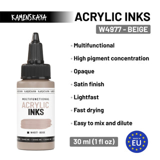 W4977 Beige - Acrylic Ink - KAMENSKAYA