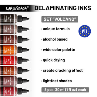 Delaminating Alcohol Inks set 'Volcano'