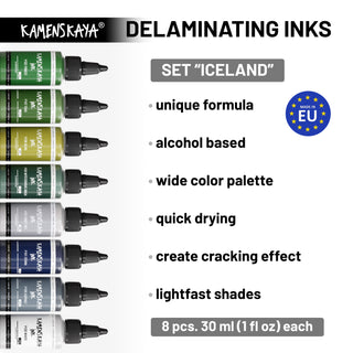 Delaminating Alcohol Inks Set 'Iceland'