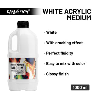 White acrylic medium with cracking effect