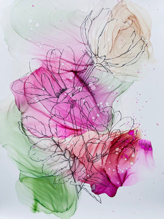 Ink Art Coloring Set 'Summer Flowers'