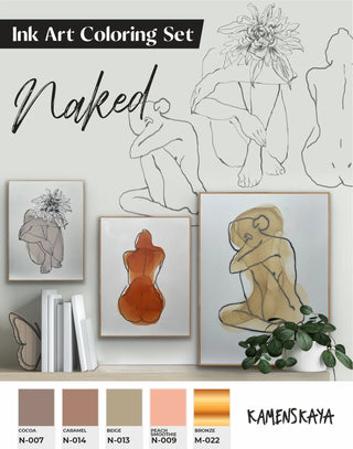 Ink Art Coloring Set 'Naked'