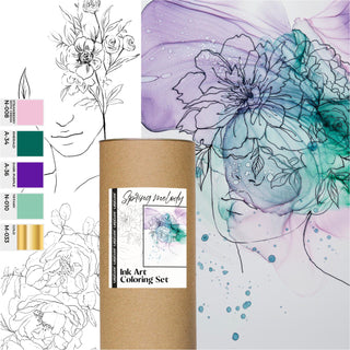 Ink Art Coloring Set 'Spring Melody''