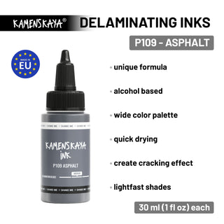 Delaminating Alcohol Ink P-109 'Asphalt'