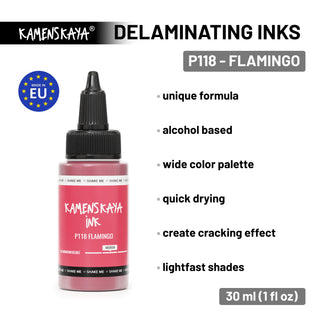 Encre délaminante à l'alcool P-118 'Flamingo'