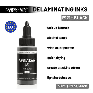 Delaminating Alcohol Ink P-121 'Black'